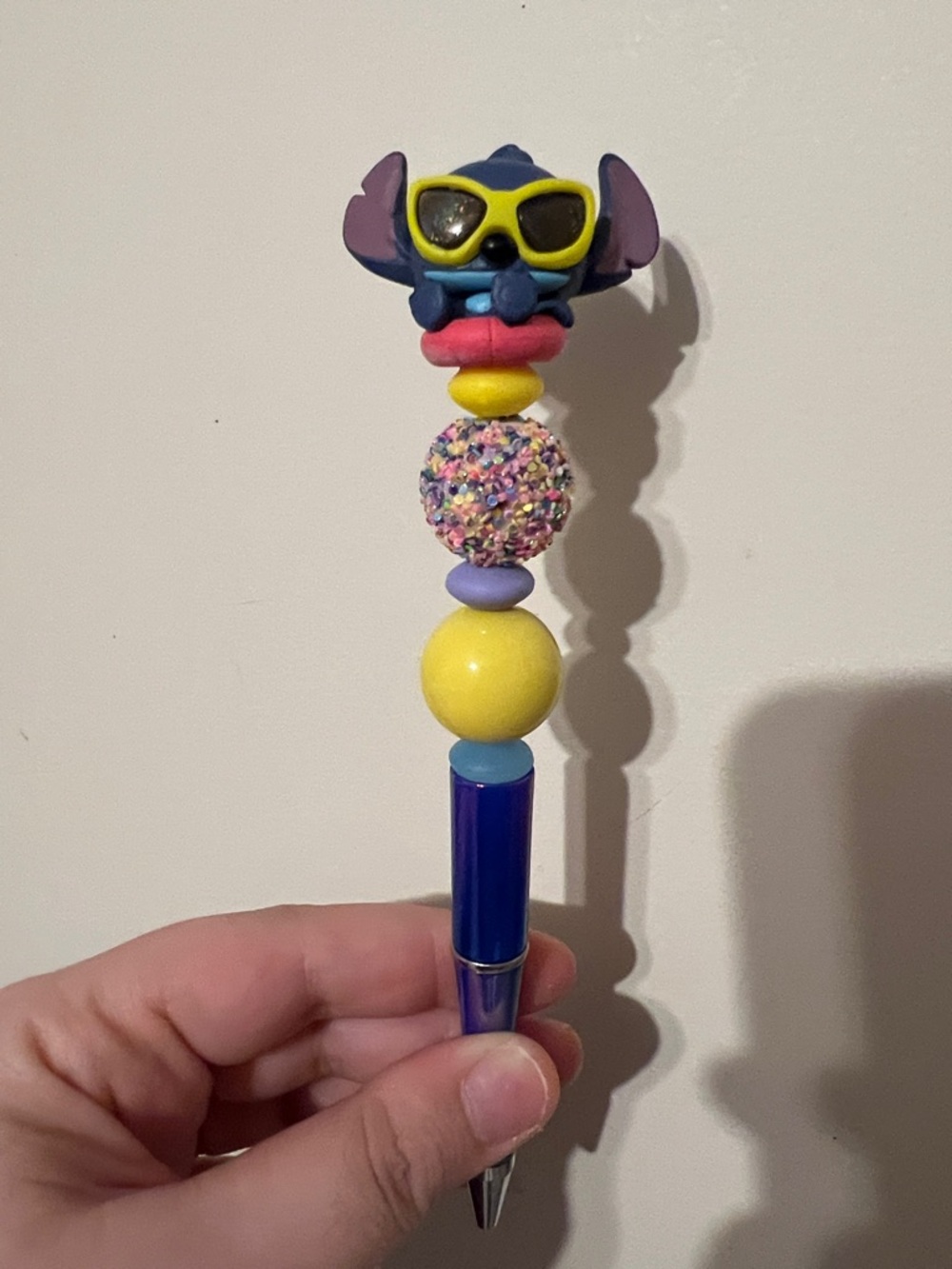 Stitch Character Bead Pen with Yellow Accents